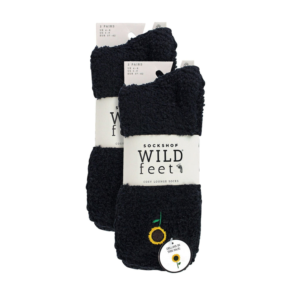 Wildfeet 4 Pack Womens Fleece Thermal Slipper Lounge Bed Socks