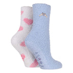 Wildfeet 4 Pack Womens Fleece Thermal Slipper Lounge Bed Socks