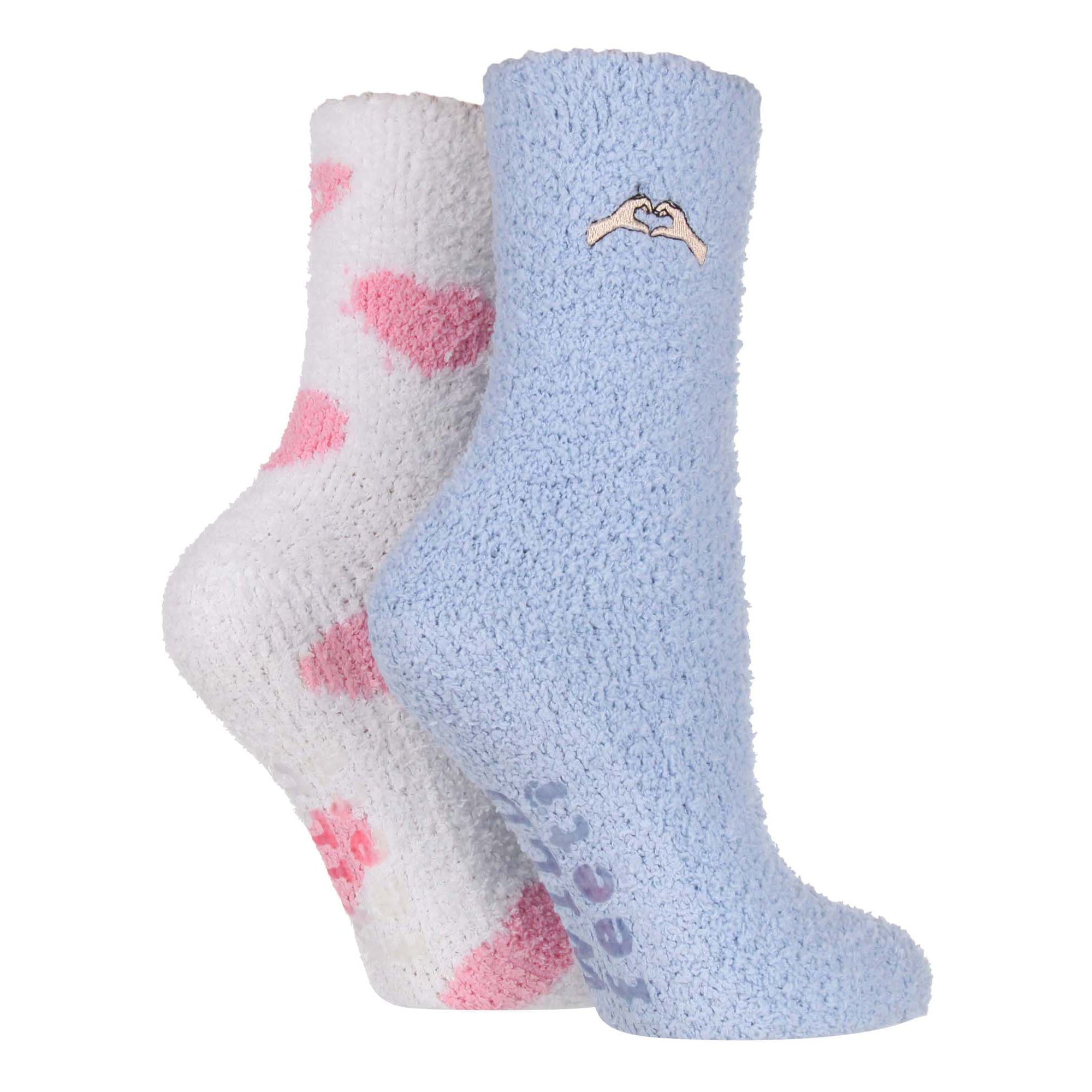 Wildfeet 4 Pack Womens Fleece Thermal Slipper Lounge Bed Socks