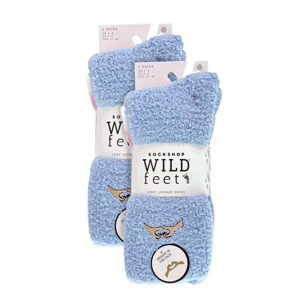 Wildfeet 4 Pack Womens Fleece Thermal Slipper Lounge Bed Socks