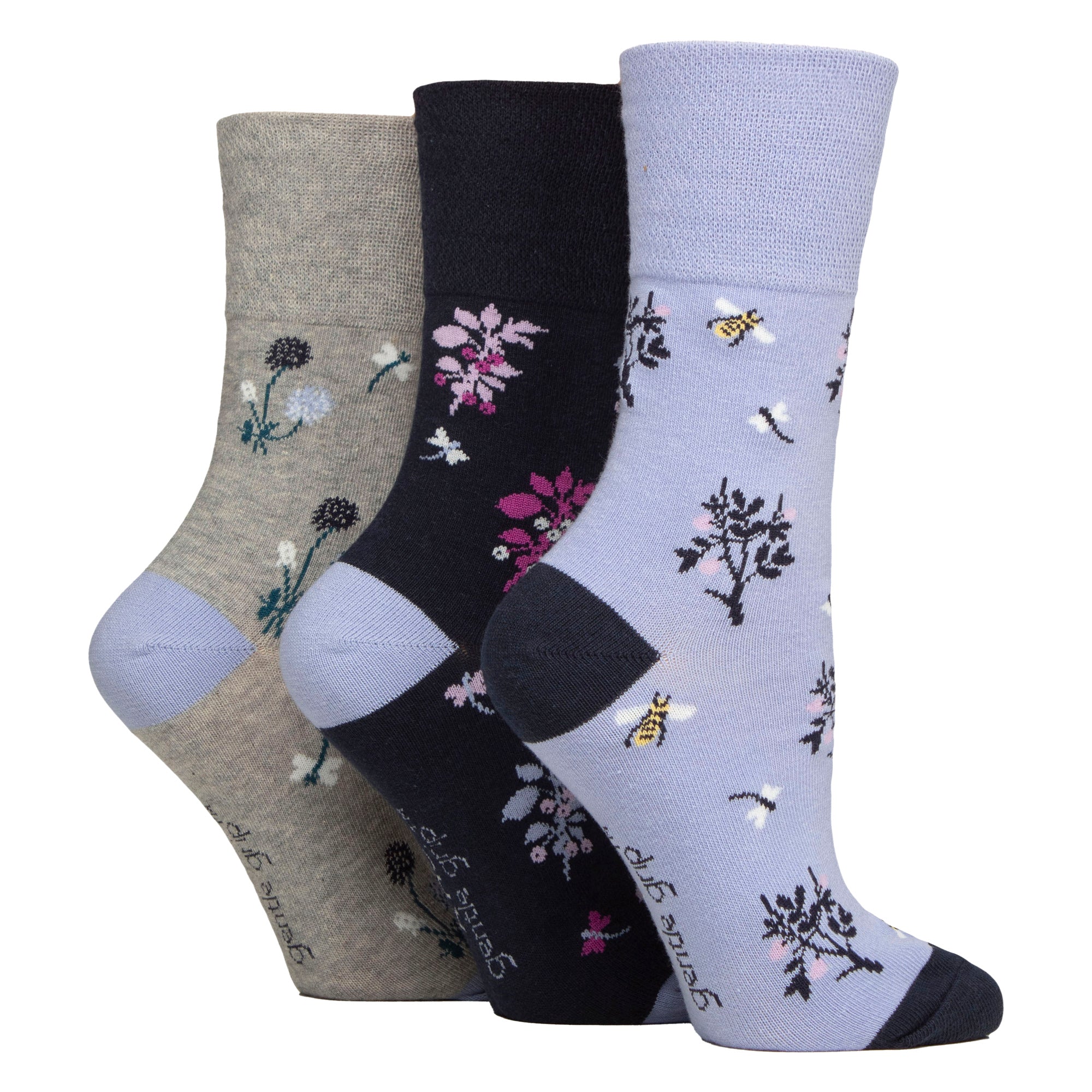 Gentle Grip 6 Pairs Womens RHS Non Elastic Soft Top Diabetic Socks