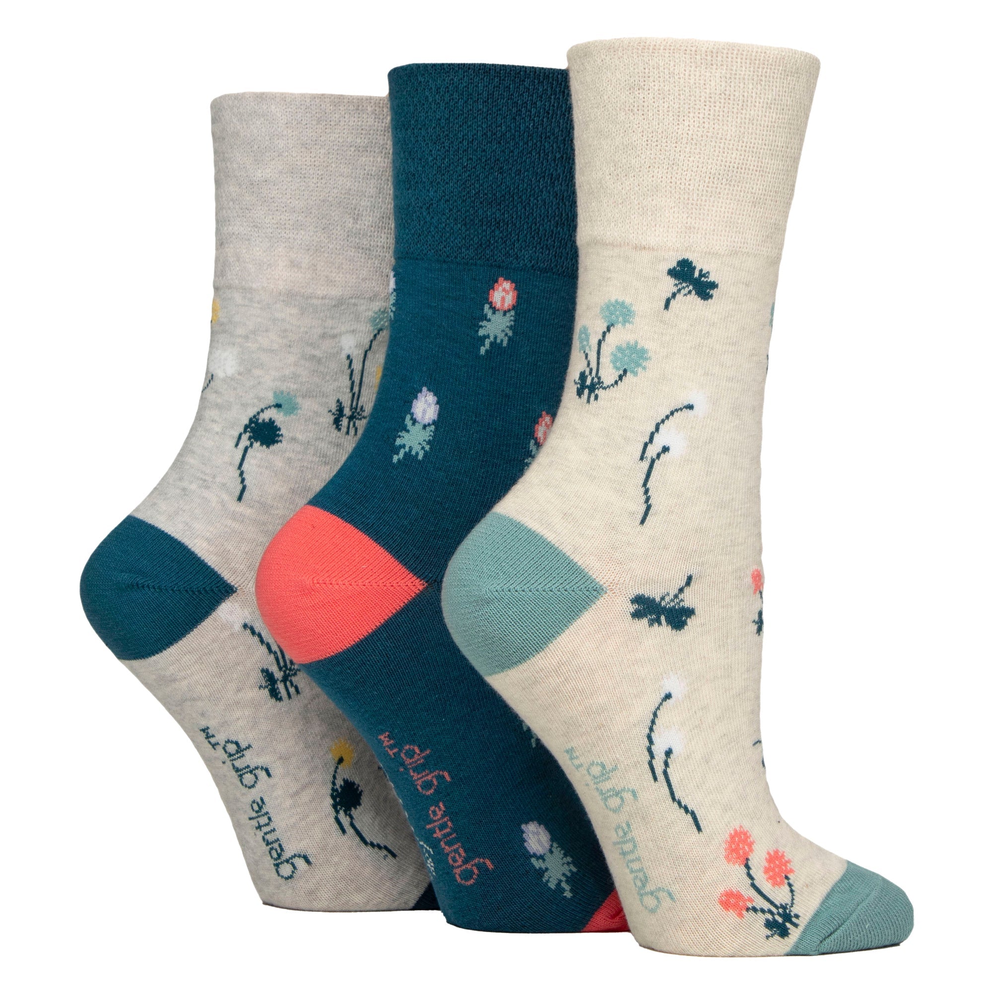 Gentle Grip 6 Pairs Womens RHS Non Elastic Soft Top Diabetic Socks