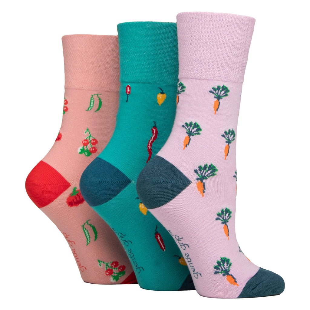 Gentle Grip 6 Pairs Womens RHS Non Elastic Soft Top Diabetic Socks