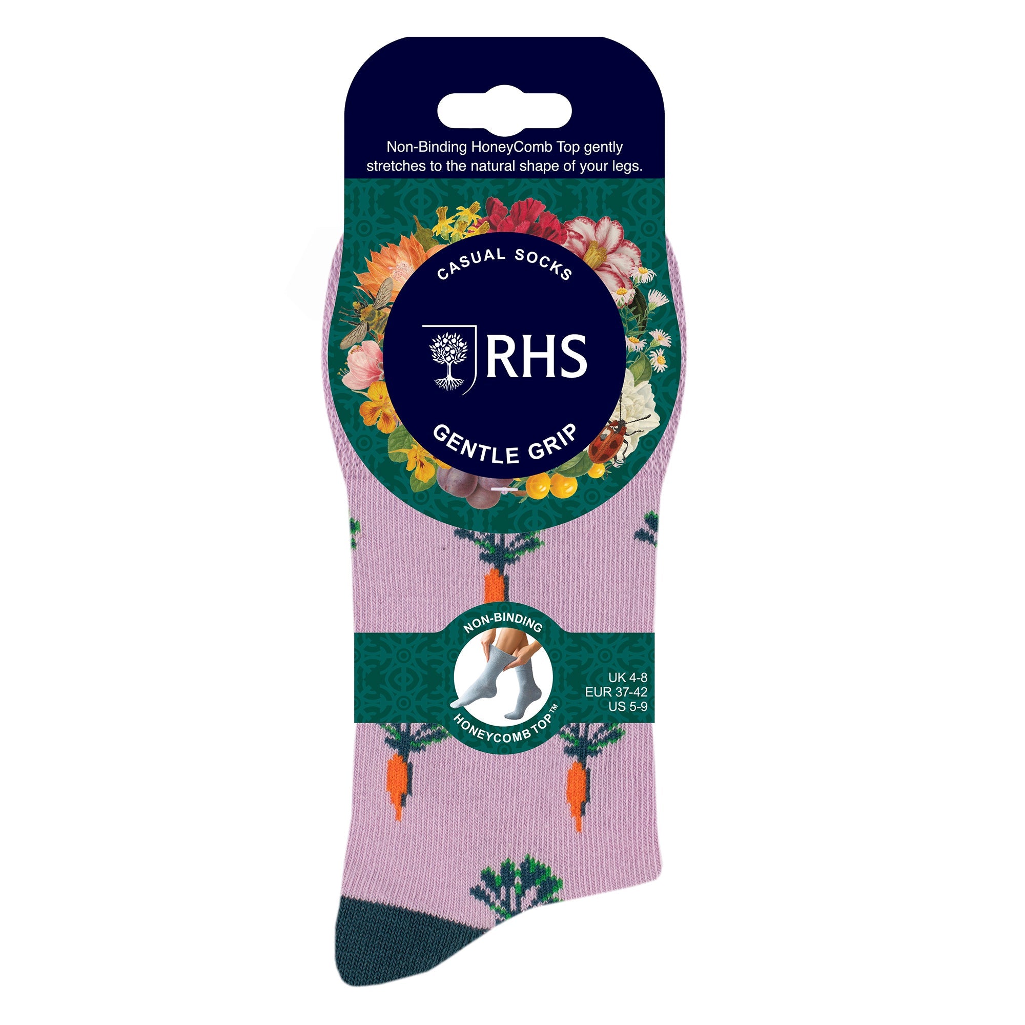 Gentle Grip 6 Pairs Womens RHS Non Elastic Soft Top Diabetic Socks