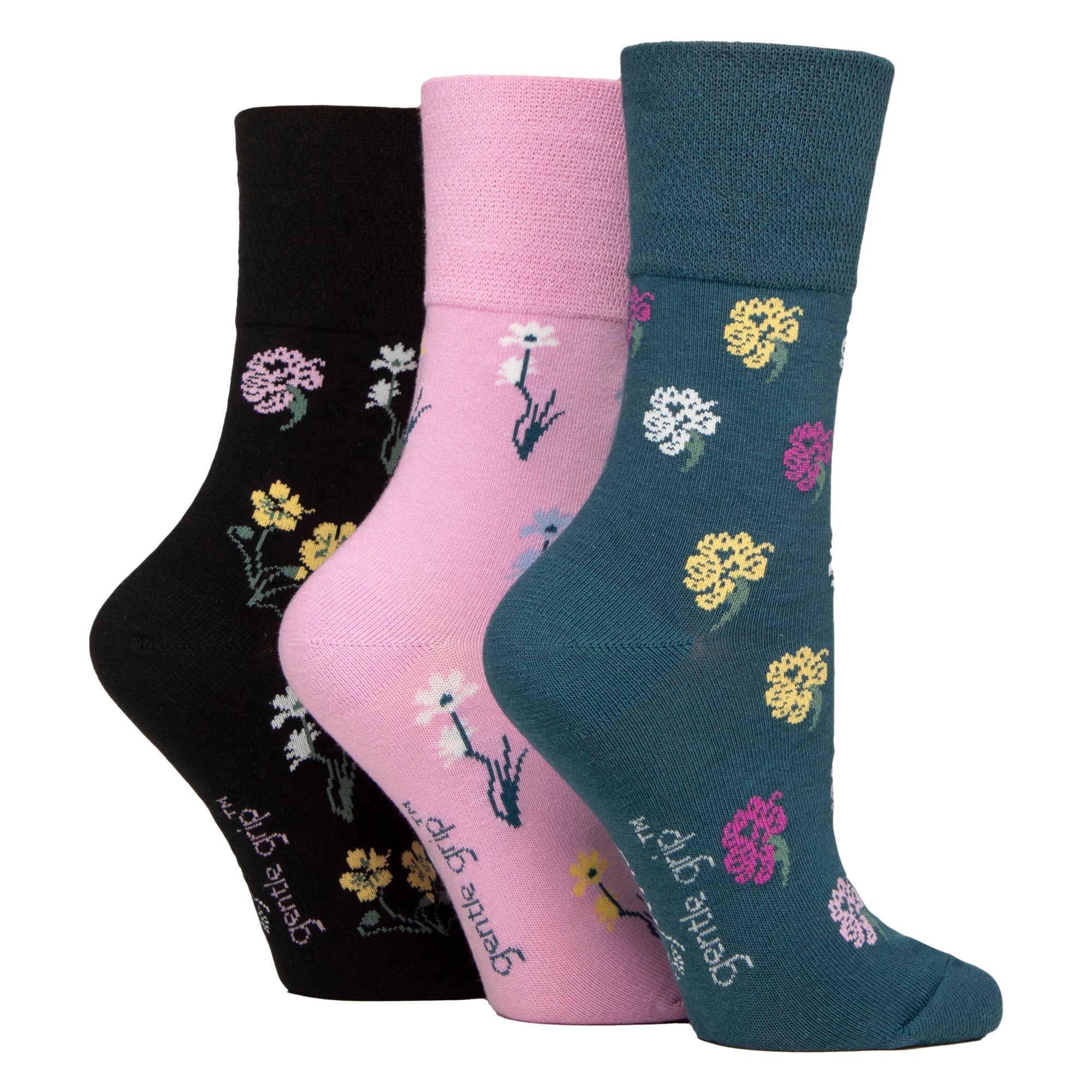 Gentle Grip 6 Pairs Womens RHS Non Elastic Soft Top Diabetic Socks