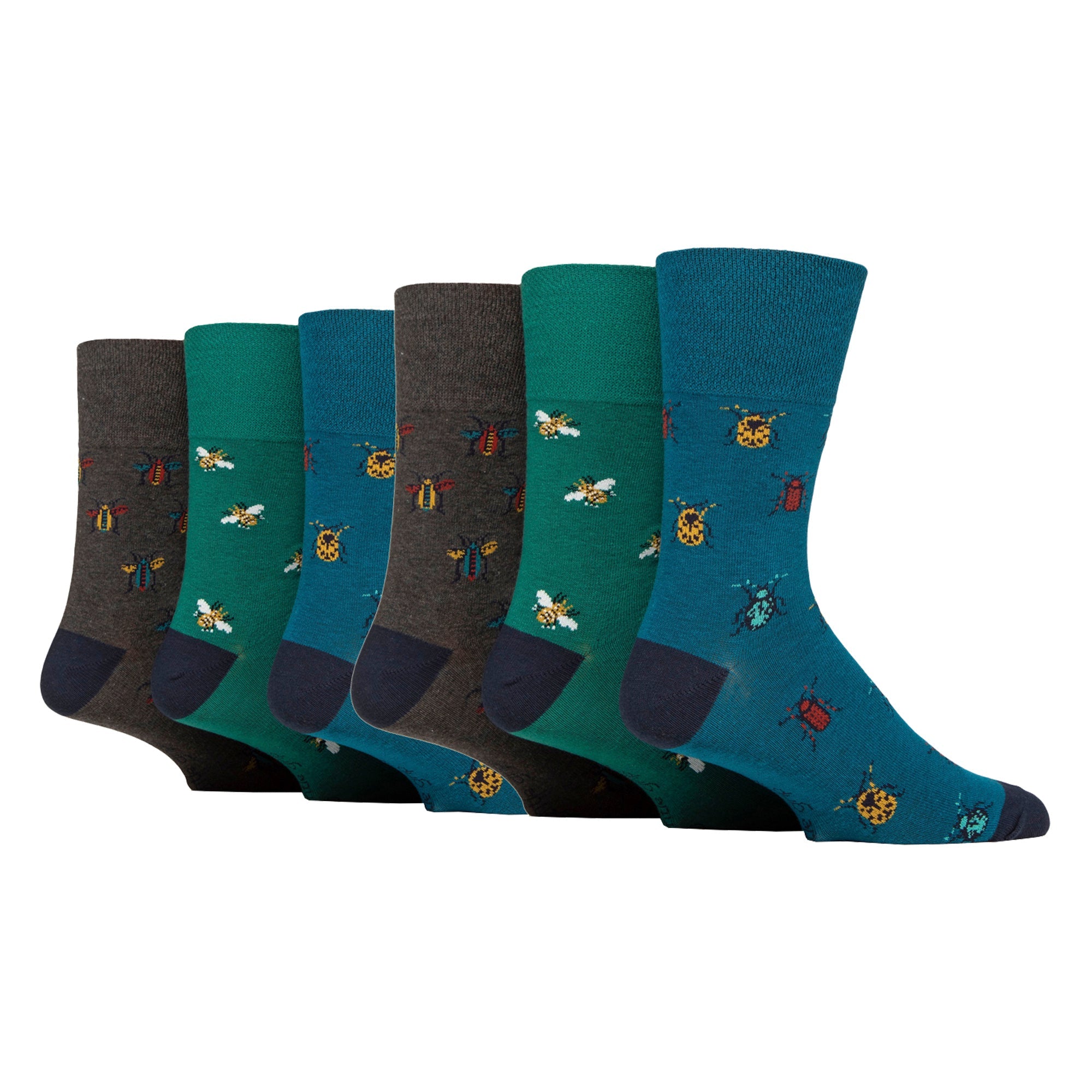 Gentle Grip 6 Pairs RHS Soft Top Non Elastic Diabetic Socks For Men