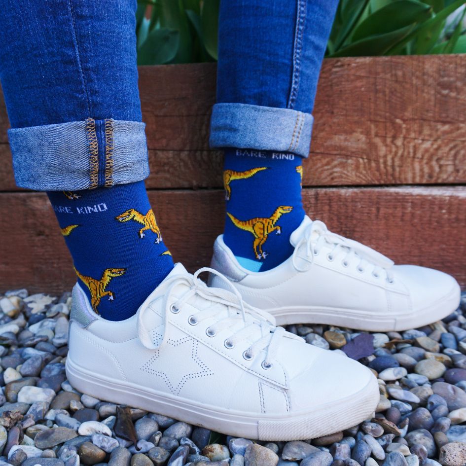 Bare Kind Save the Velociraptors Bamboo Socks