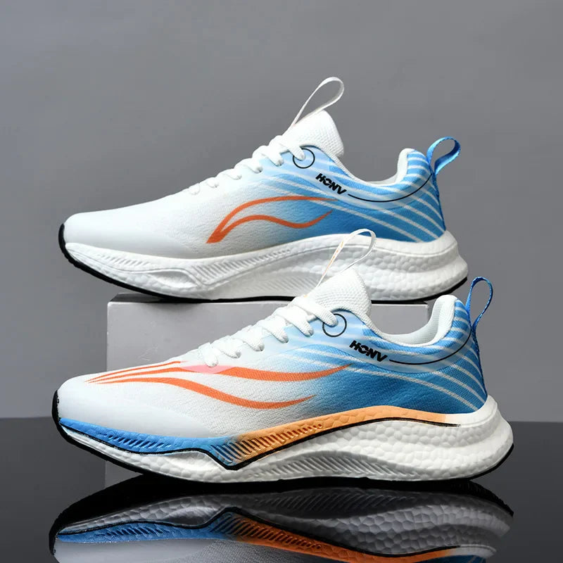 Unisex Breathable Mesh Height Increasing Waterproof Lace Up Running Trainers