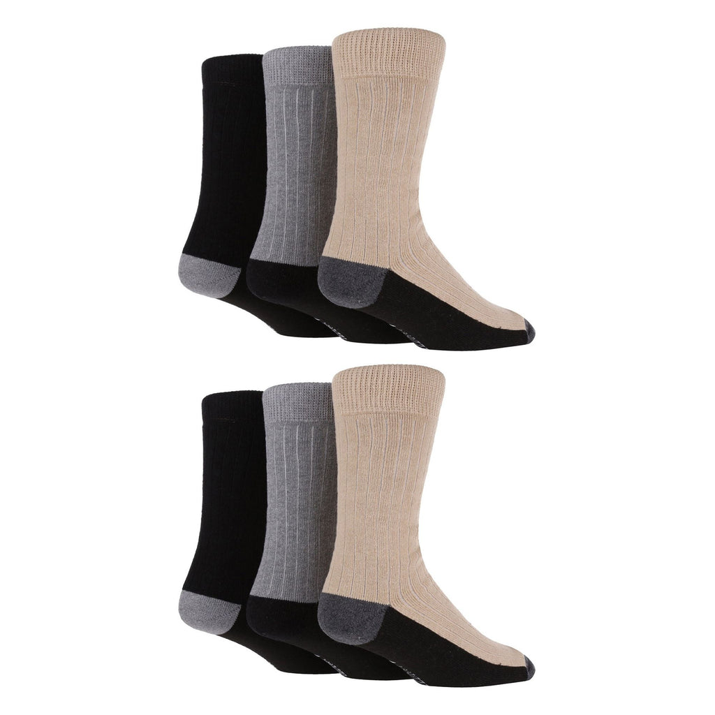 Wildfeet 6 Pairs Mens Multipack Outdoor Cotton Boot Socks for Ultimate Hiking Comfort