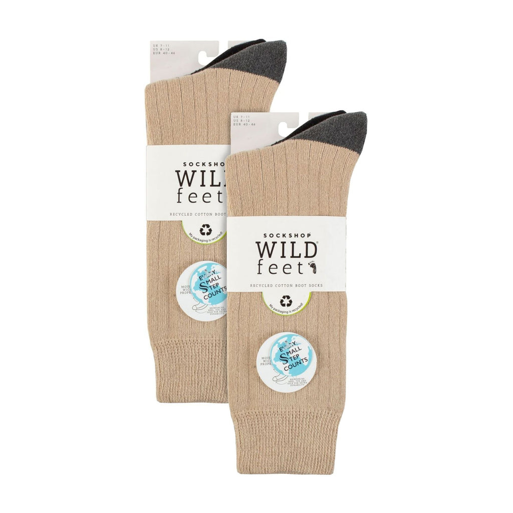 Wildfeet 6 Pairs Mens Multipack Outdoor Cotton Boot Socks for Ultimate Hiking Comfort
