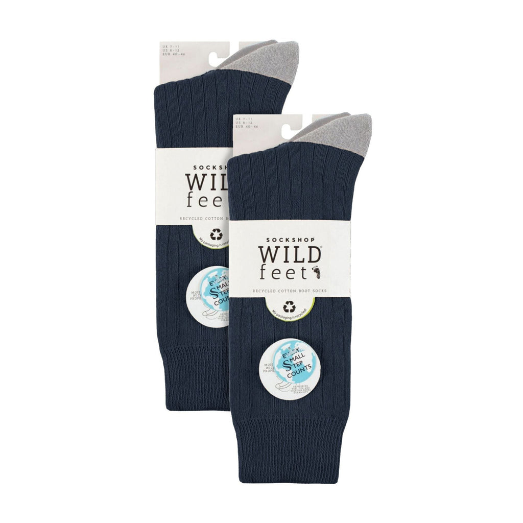 Wildfeet 6 Pairs Mens Multipack Outdoor Cotton Boot Socks for Ultimate Hiking Comfort