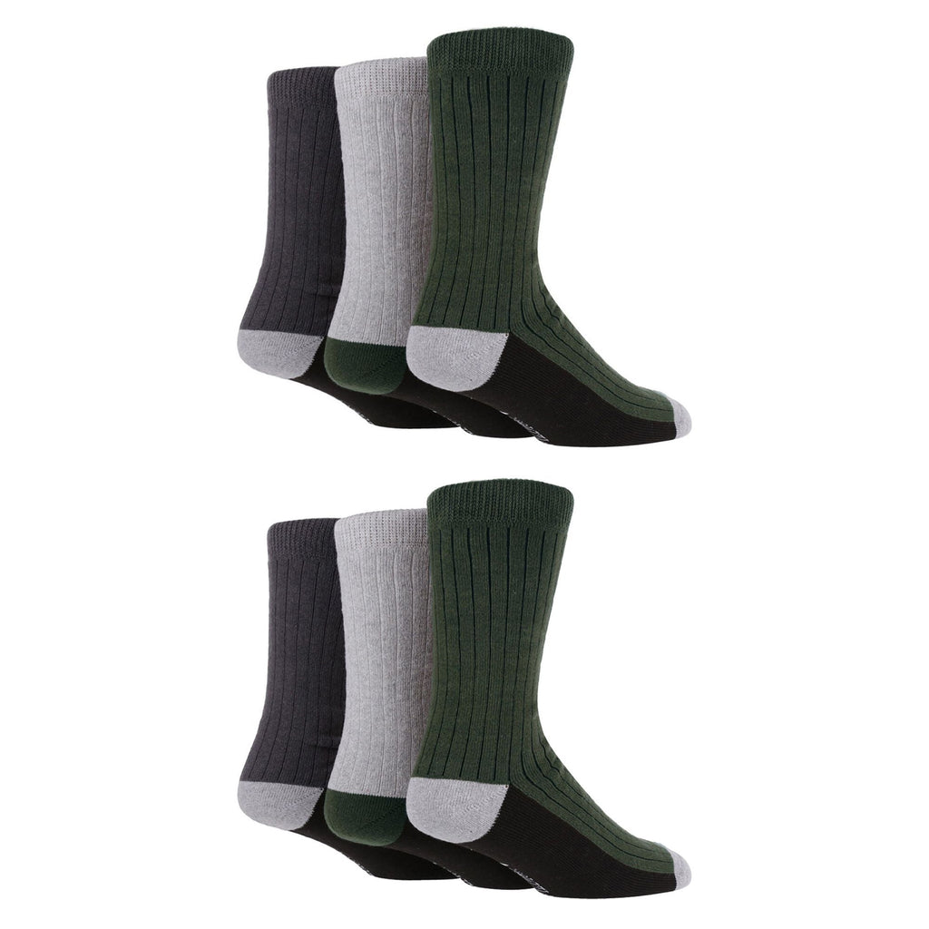 Wildfeet 6 Pairs Mens Multipack Outdoor Cotton Boot Socks for Ultimate Hiking Comfort
