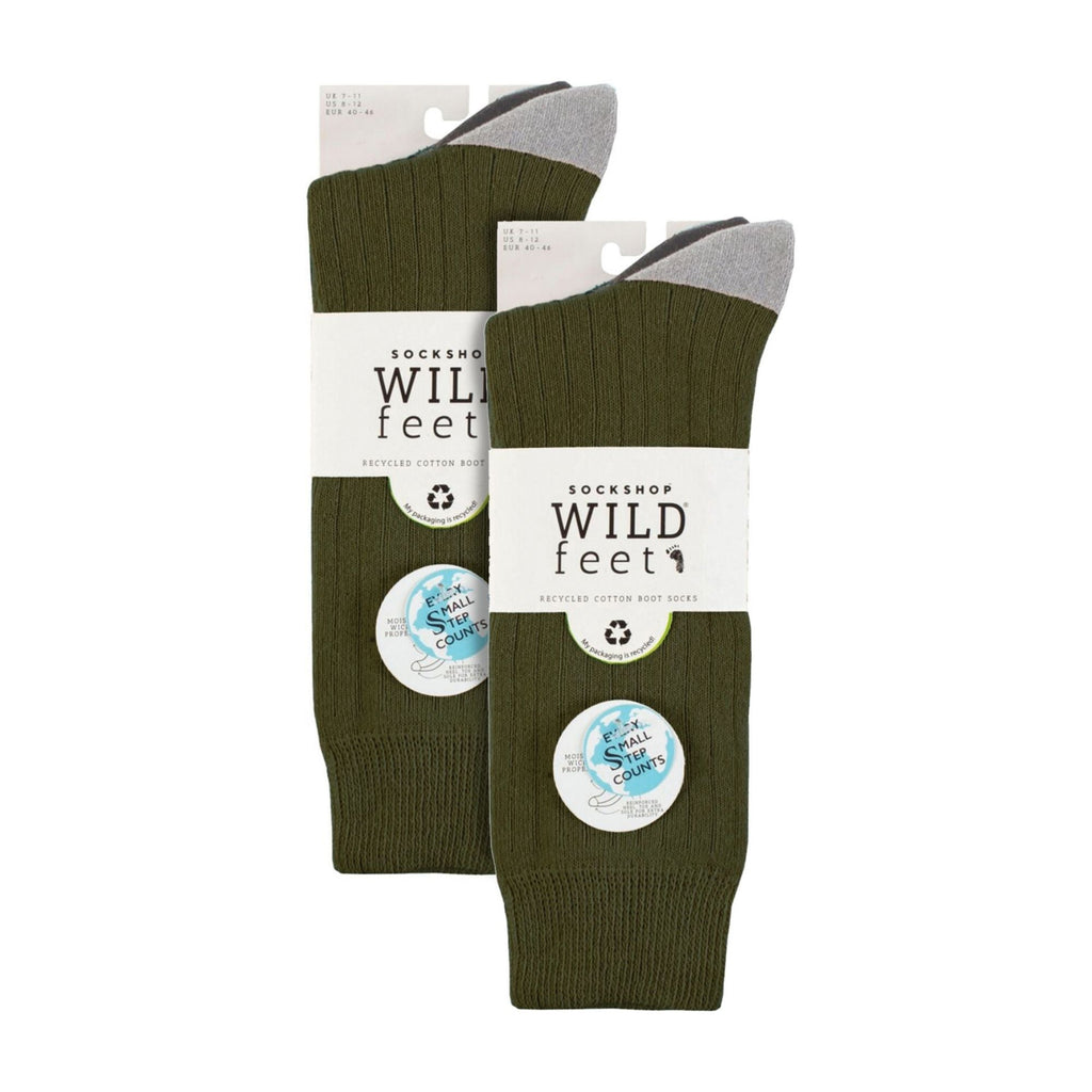 Wildfeet 6 Pairs Mens Multipack Outdoor Cotton Boot Socks for Ultimate Hiking Comfort