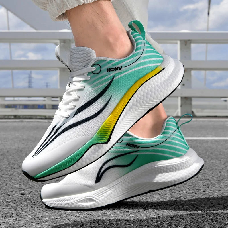 Unisex Breathable Mesh Height Increasing Waterproof Lace Up Running Trainers