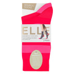 Elle 2 Pack Womens Striped and Plain Bamboo Socks