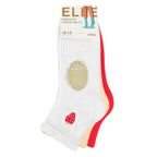 Elle 3 Pack Womens Ribbed Anklet Socks with Frill Welt
