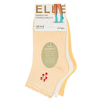 Elle 3 Pack Womens Ribbed Anklet Socks with Frill Welt