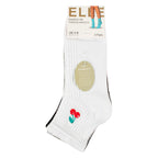 Elle 3 Pack Womens Ribbed Anklet Socks with Frill Welt