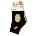 Elle 3 Pack Womens Ribbed Anklet Socks with Frill Welt