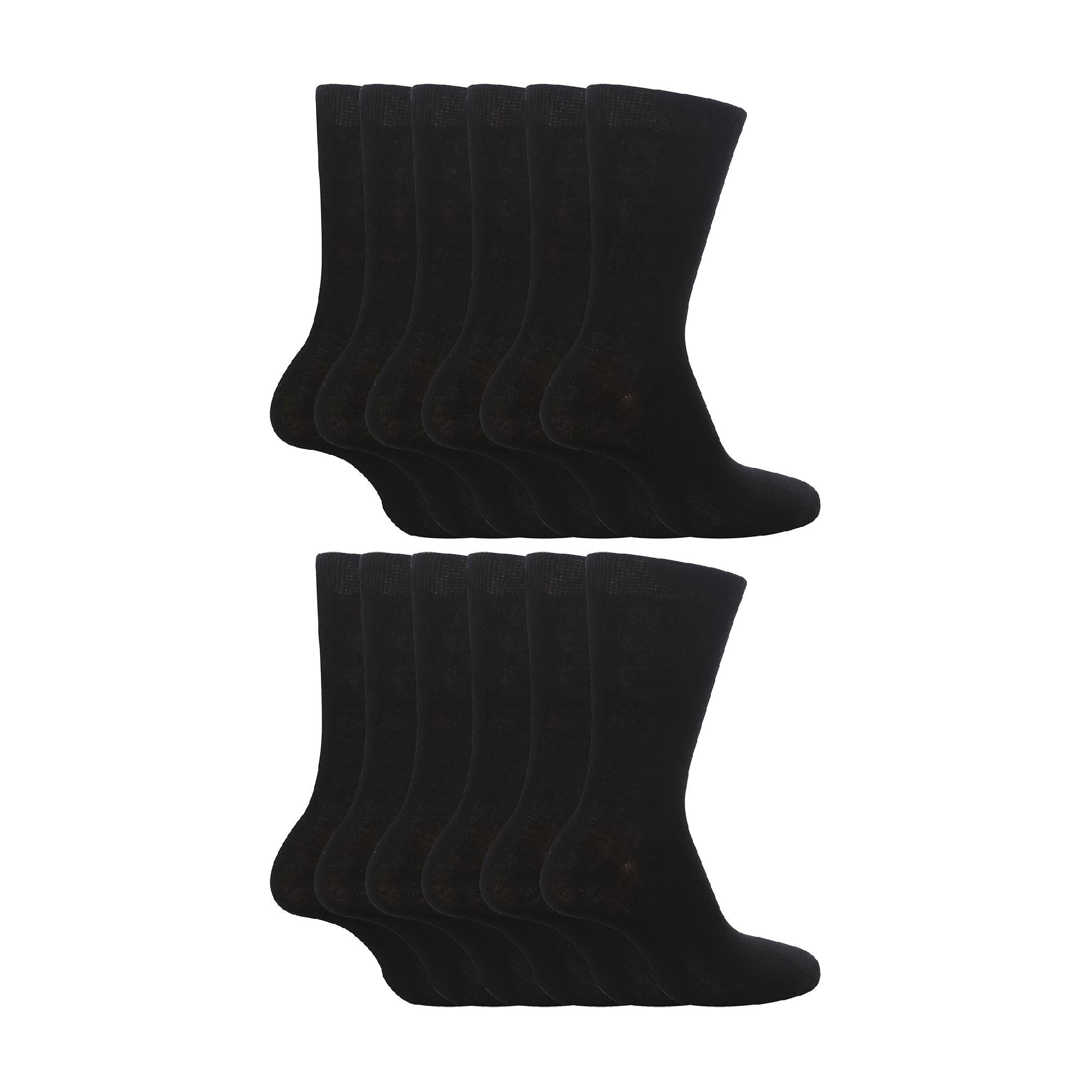 Sock Snob 12 Pair Plain Kids School Soft Breathable Cotton Rich Socks