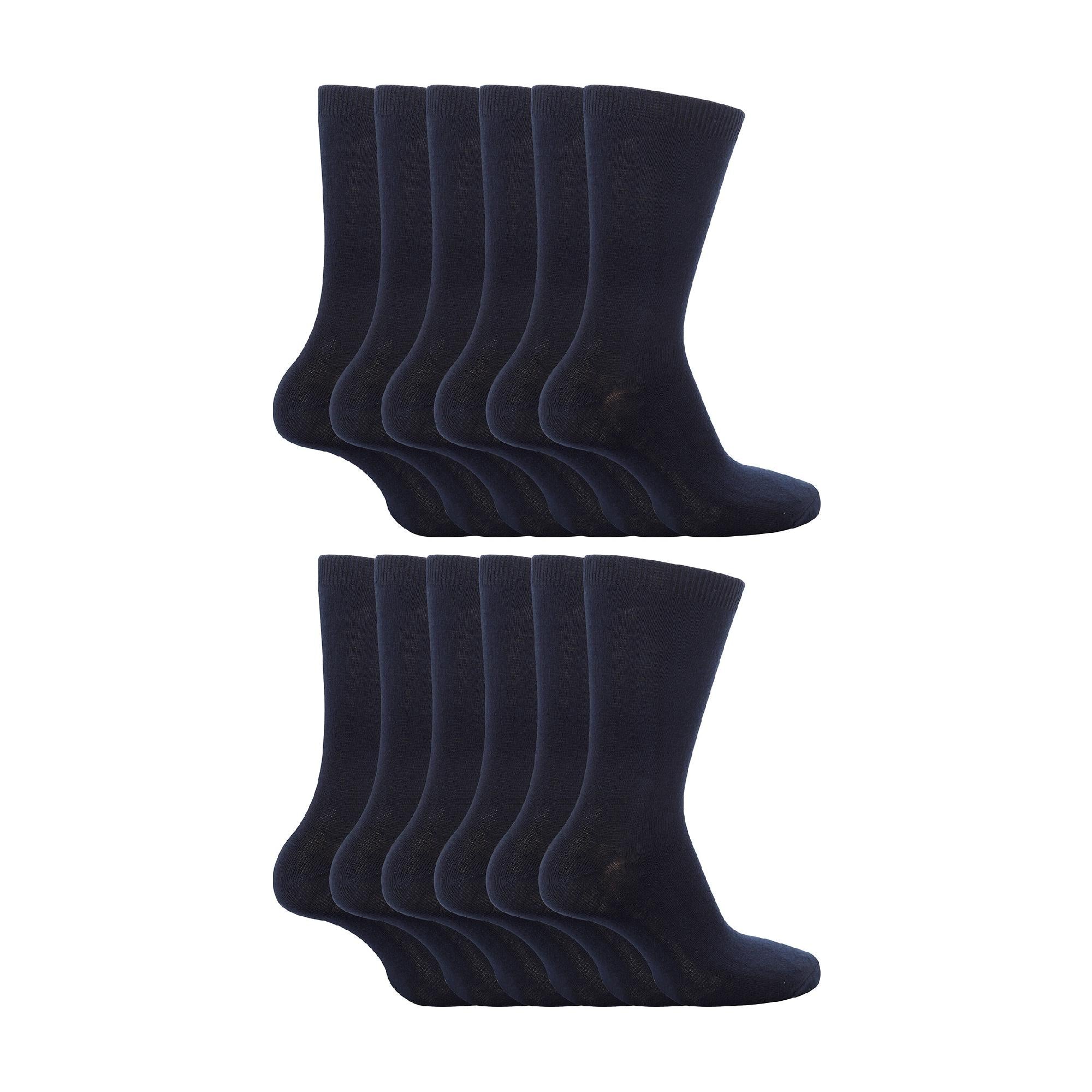 Sock Snob 12 Pair Plain Kids School Soft Breathable Cotton Rich Socks