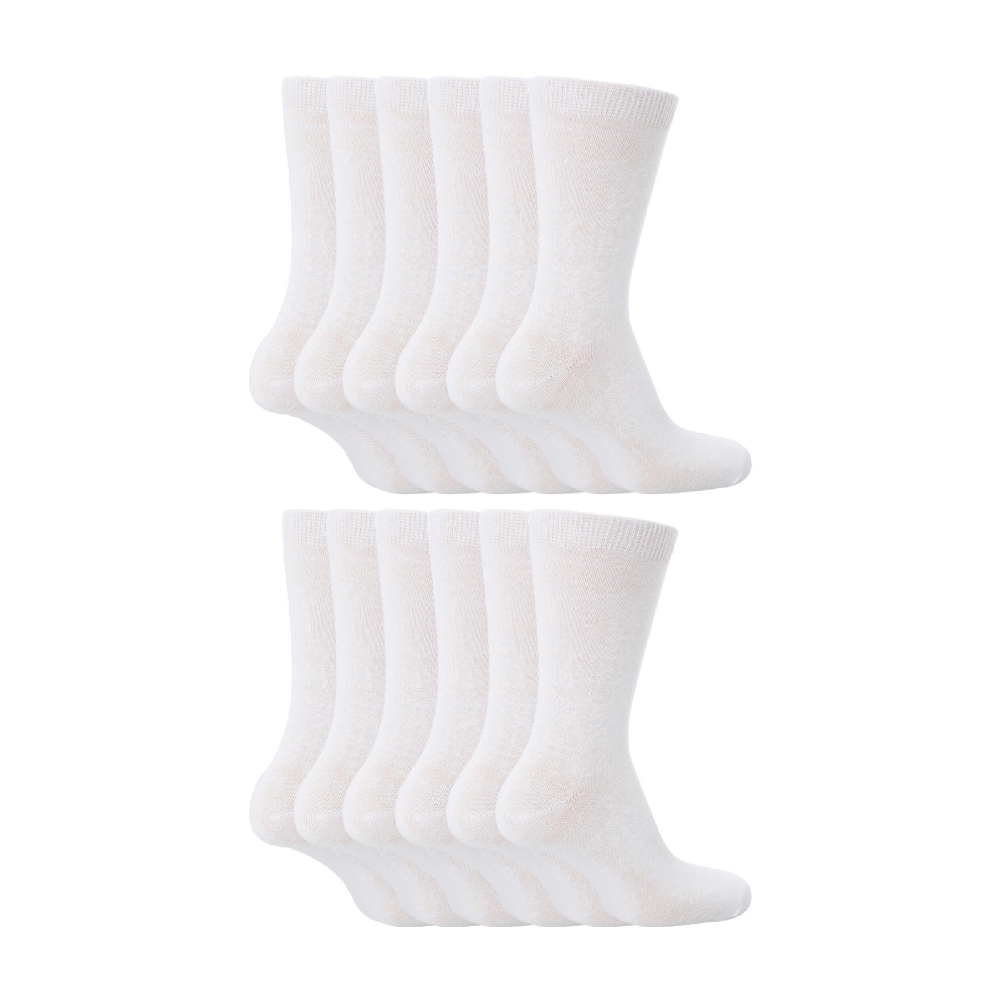 Sock Snob 12 Pair Plain Kids School Soft Breathable Cotton Rich Socks