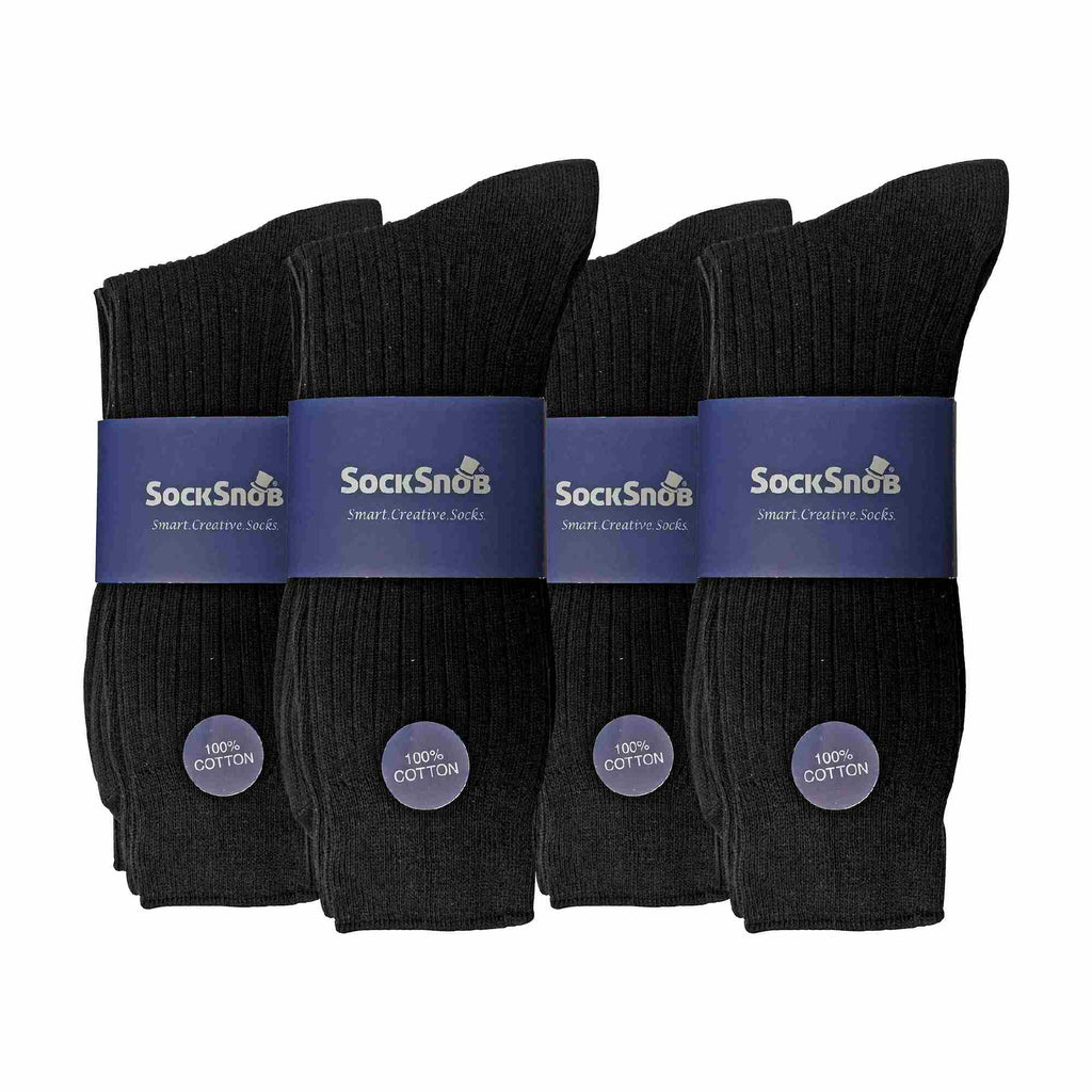 Sock Snob Mens Thin Soft Cotton Plain Coloured Socks (Multipack Options)