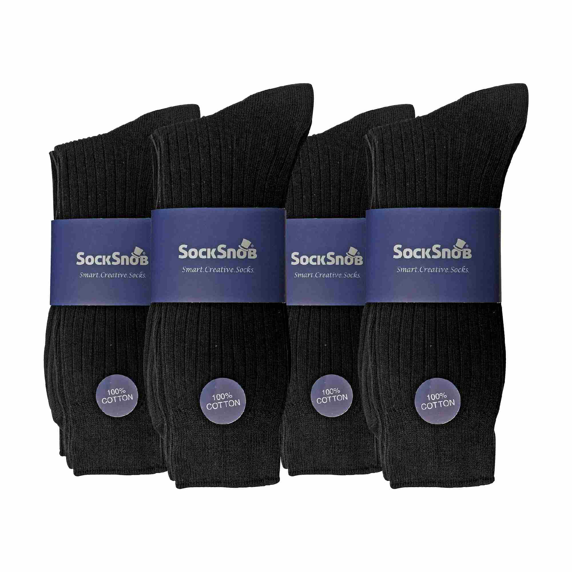 Sock Snob Mens Thin Soft Cotton Plain Coloured Socks (Multipack Options)
