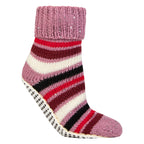 Sock Snob 1 Pair Womens Chunky Fair Isle Moccasin Grip Socks - Warm Winter Slipper Socks