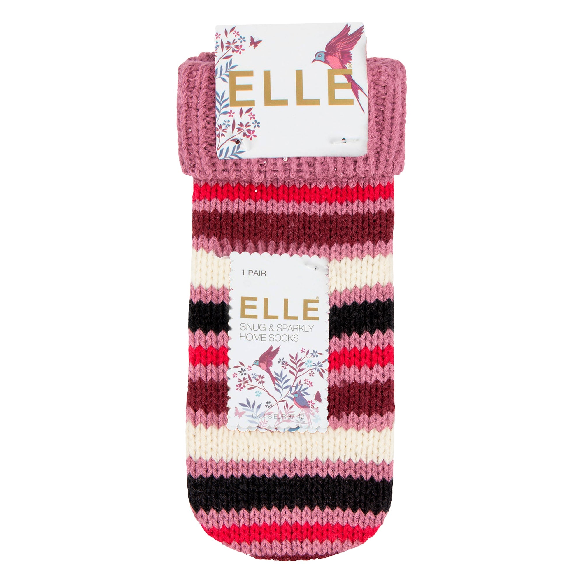 Sock Snob 1 Pair Womens Chunky Fair Isle Moccasin Grip Socks - Warm Winter Slipper Socks