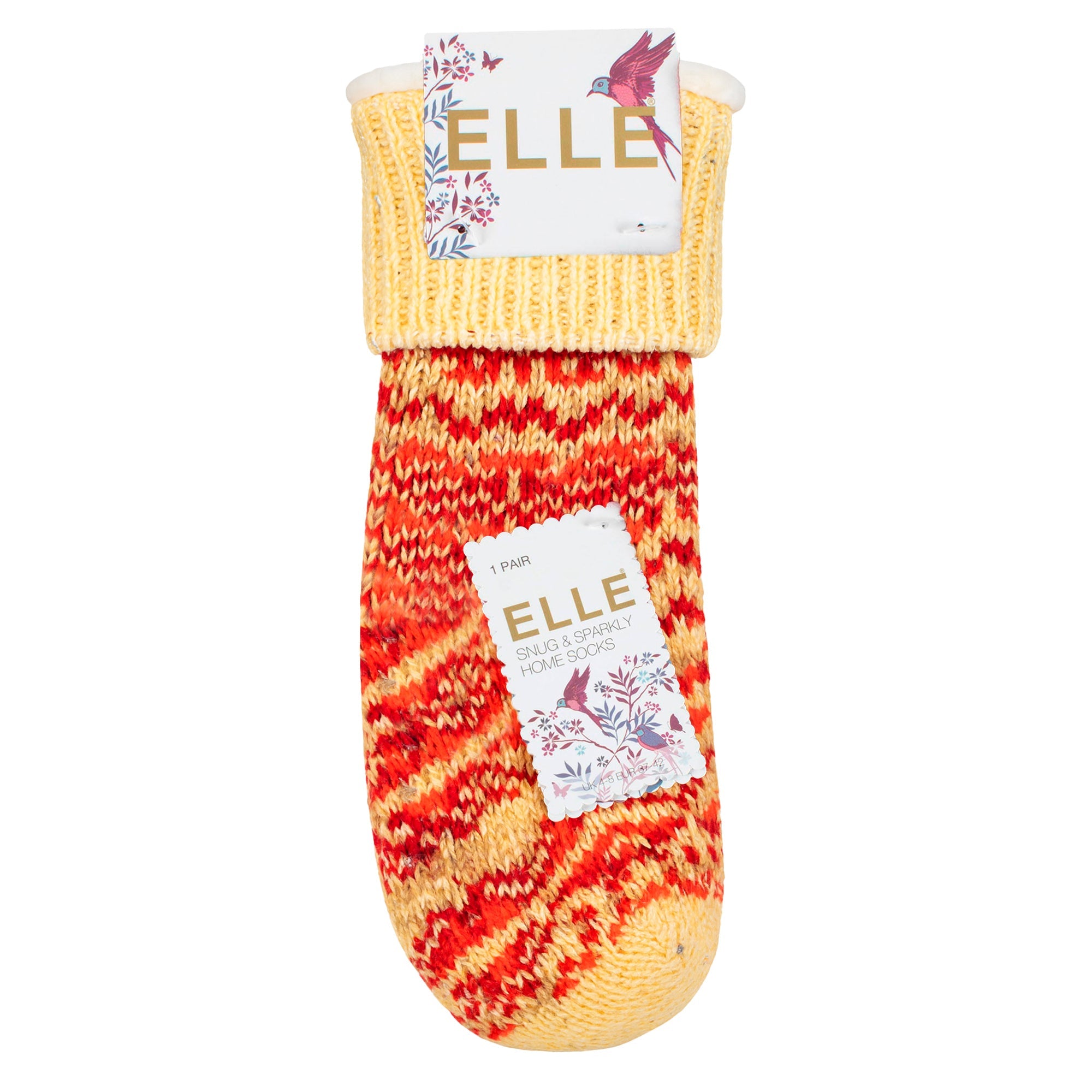 Sock Snob 1 Pair Womens Chunky Fair Isle Moccasin Grip Socks - Warm Winter Slipper Socks