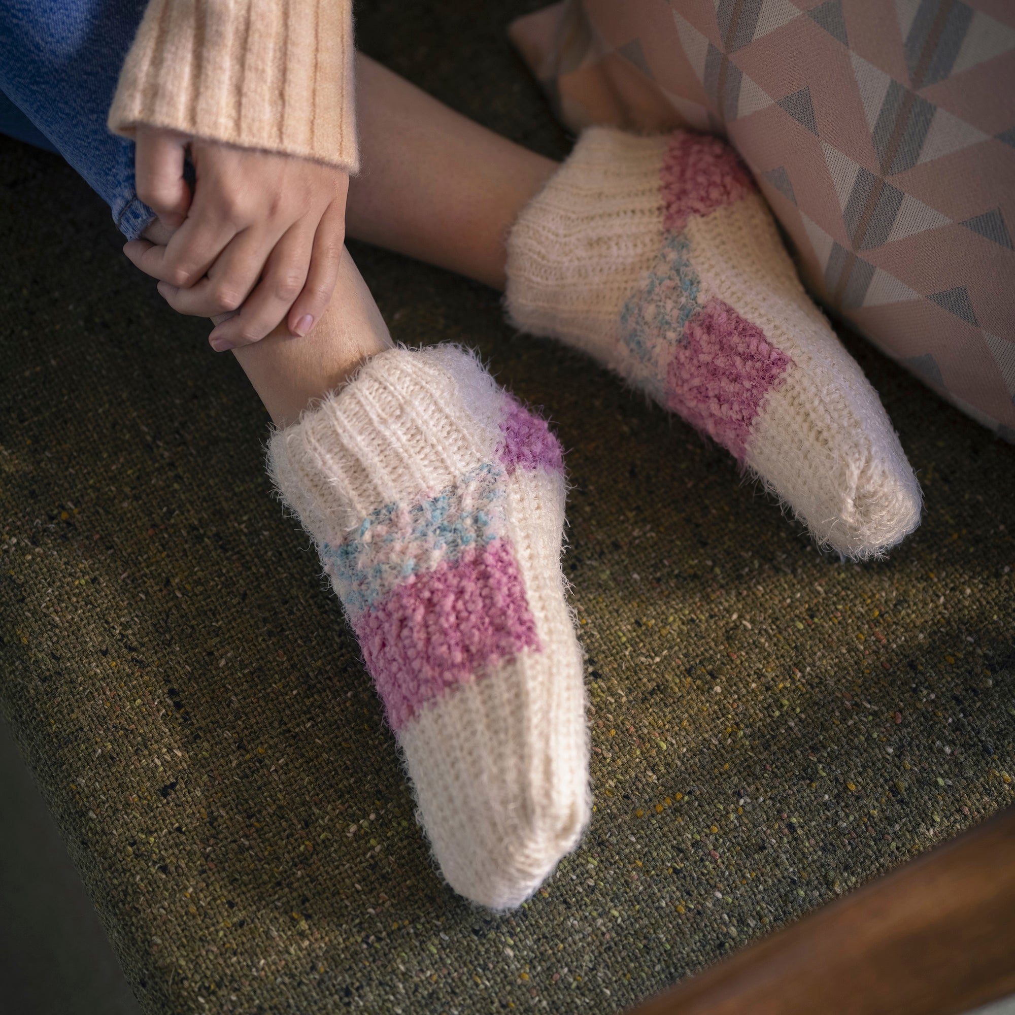 Elle 1 Pair Womens Sherpa Lined Slipper Socks