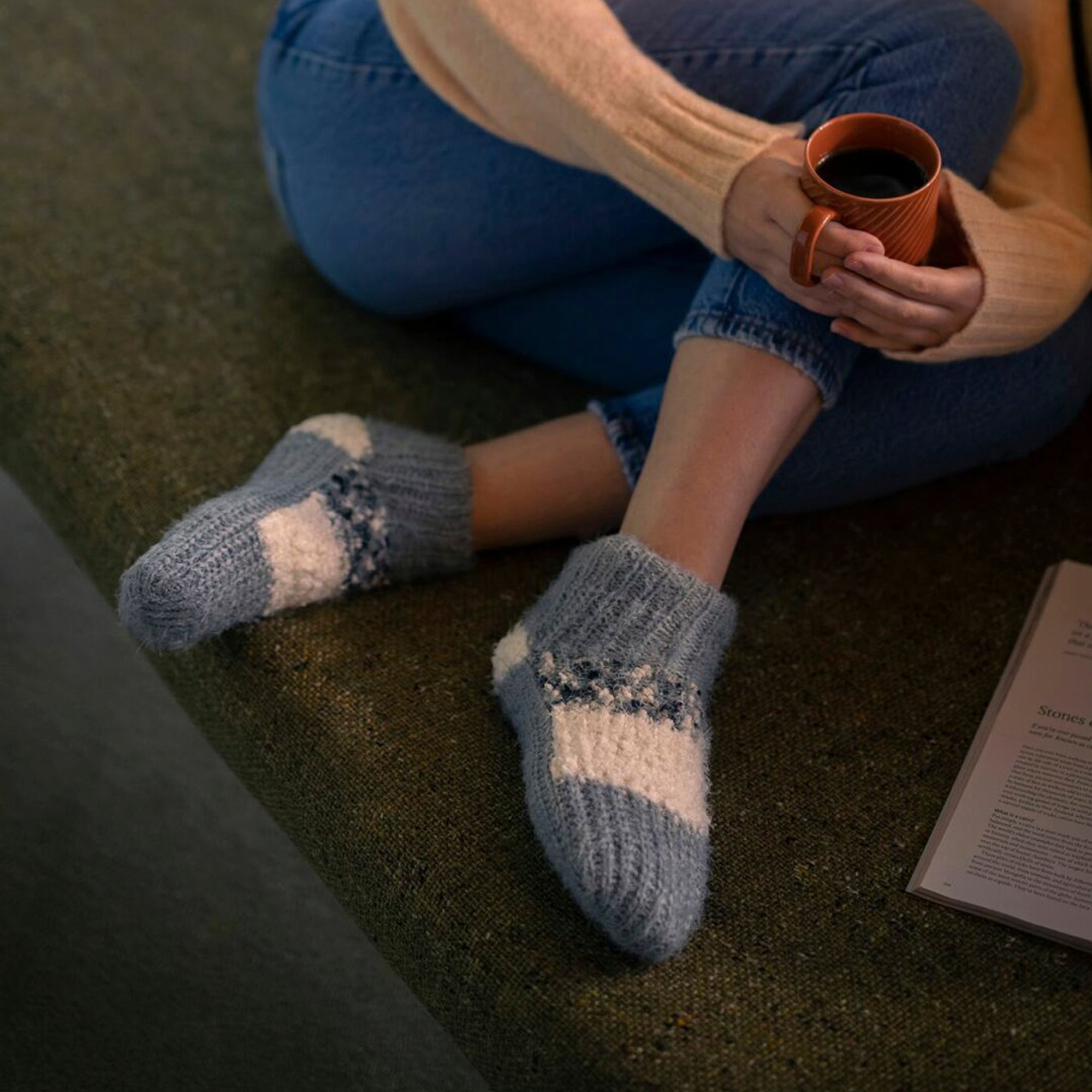 Elle 1 Pair Womens Sherpa Lined Slipper Socks