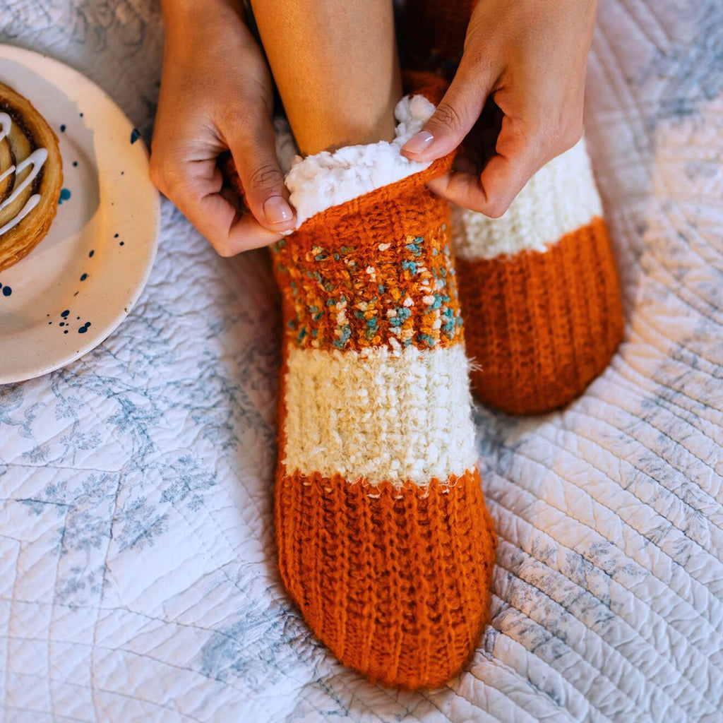 Elle 1 Pair Womens Sherpa Lined Slipper Socks