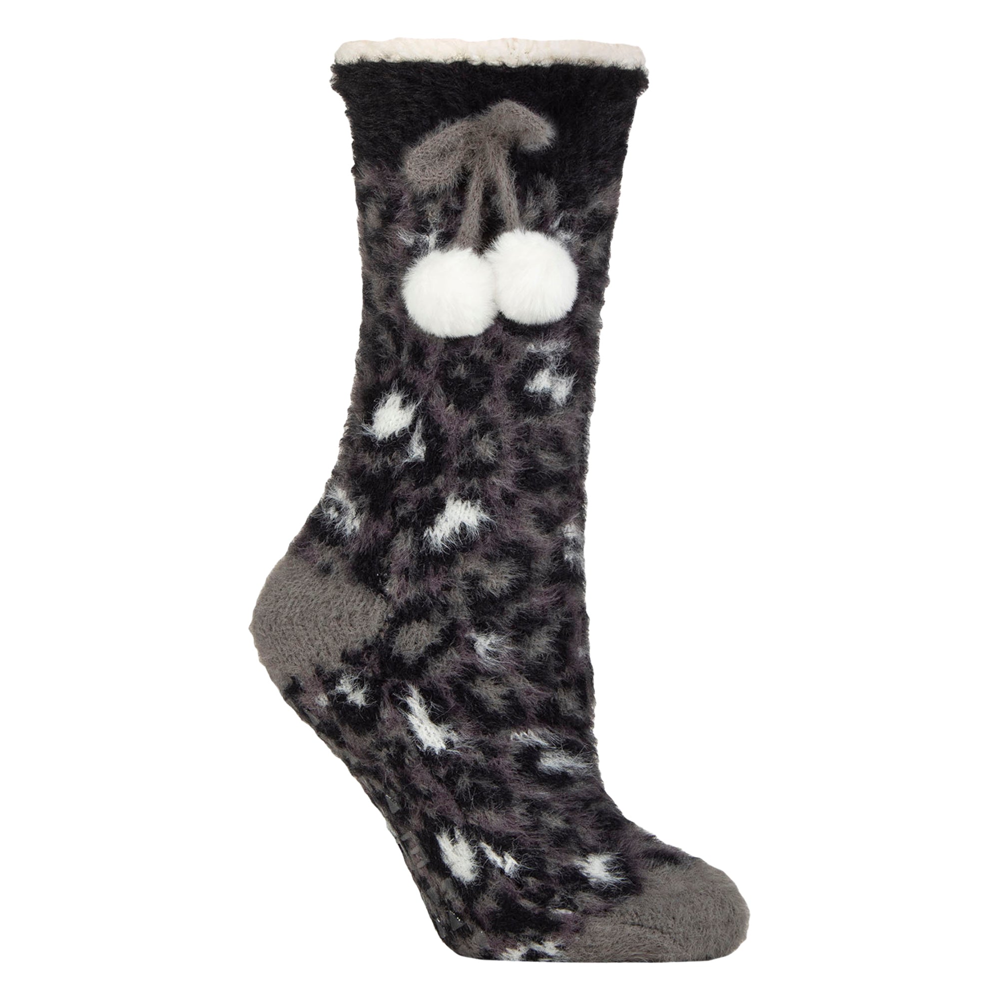 Elle 1 Pair Womens Sherpa Lined Grip Socks