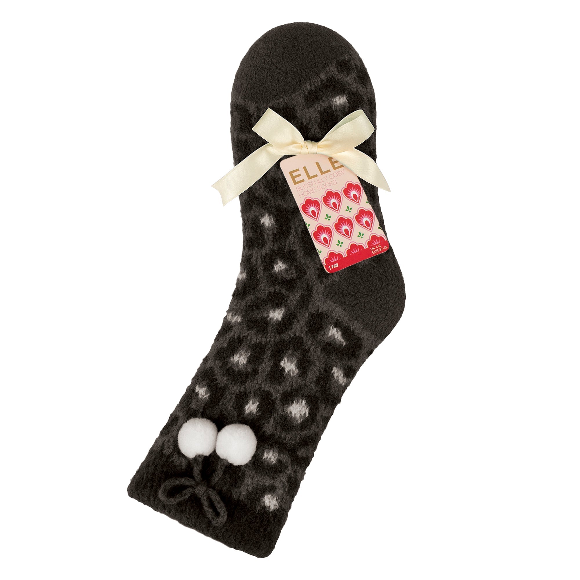 Elle 1 Pair Womens Sherpa Lined Grip Socks