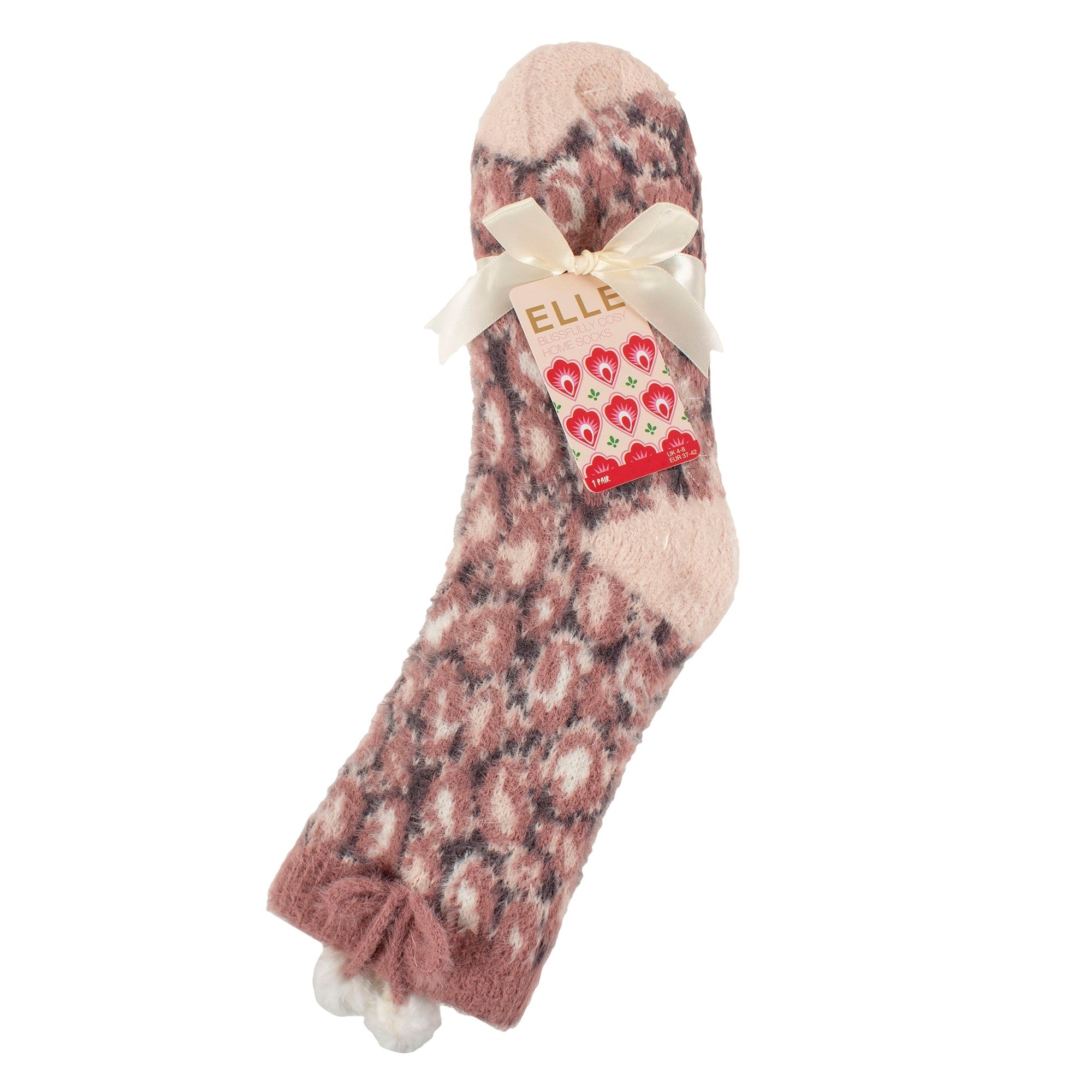 Elle 1 Pair Womens Sherpa Lined Grip Socks