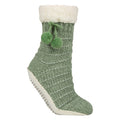 Elle 1 Pair Womens Chenille Slipper Socks with Moccasin Sole - Soft Cosy Comfort