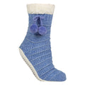 Elle 1 Pair Womens Chenille Slipper Socks with Moccasin Sole - Soft Cosy Comfort