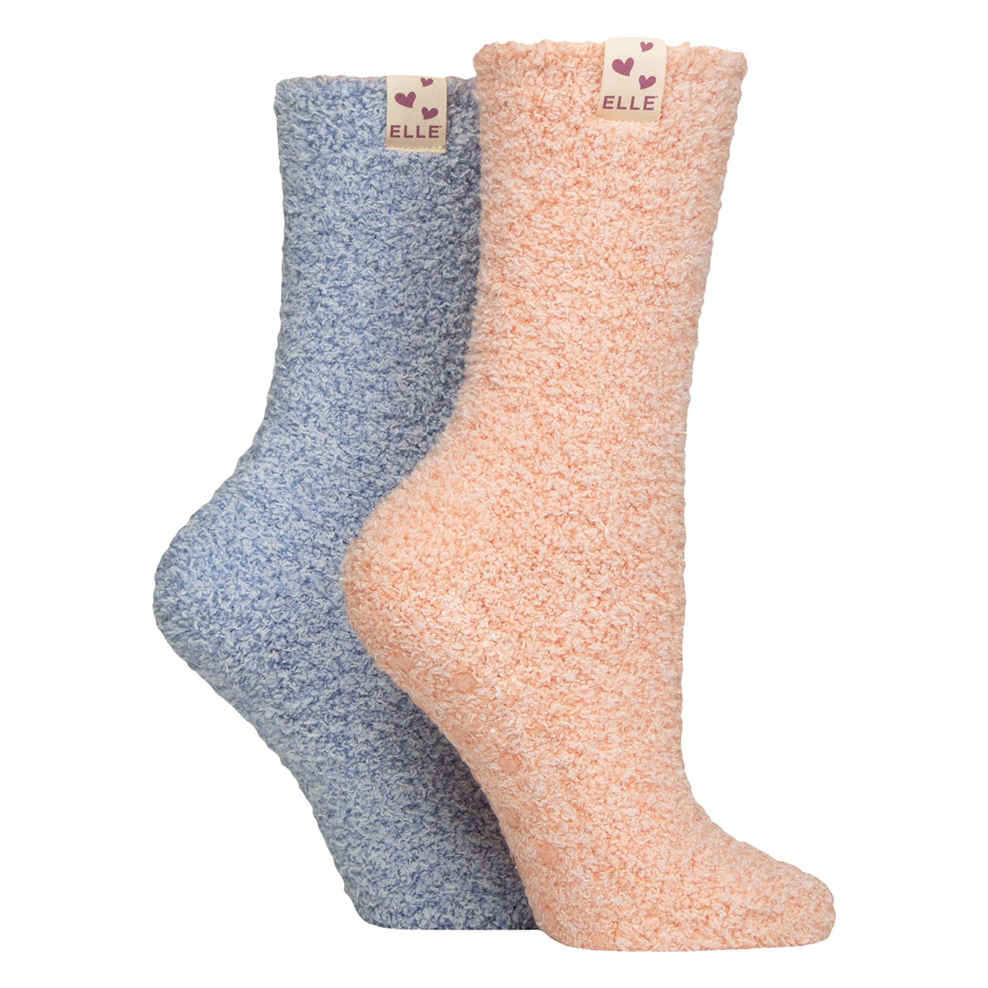 Elle 2 Pack Womens Two Tone Cosy Bed and Home Socks