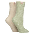 Elle 2 Pack Womens Two Tone Cosy Bed and Home Socks
