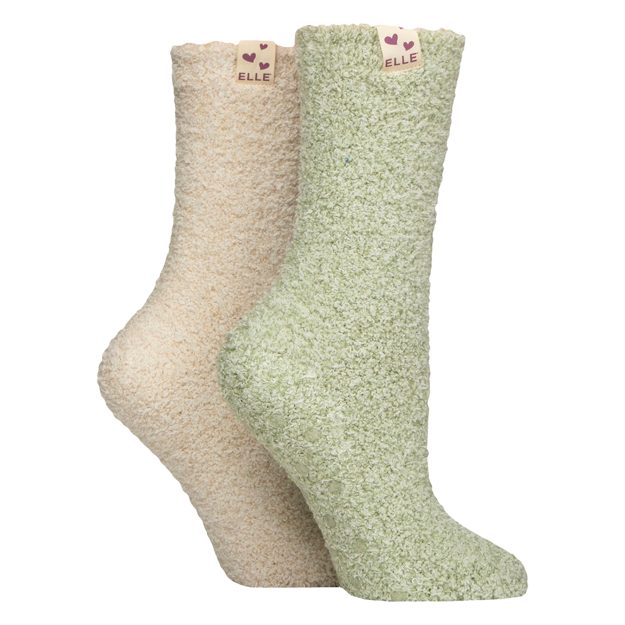 Elle 2 Pack Womens Two Tone Cosy Bed and Home Socks