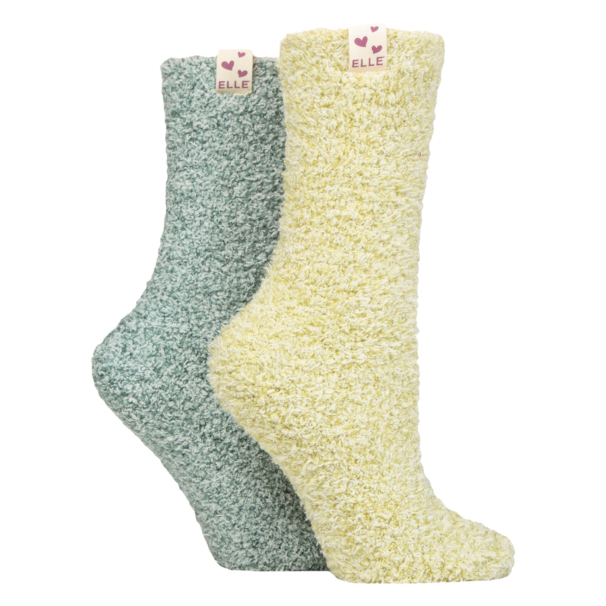 Elle 2 Pack Womens Two Tone Cosy Bed and Home Socks