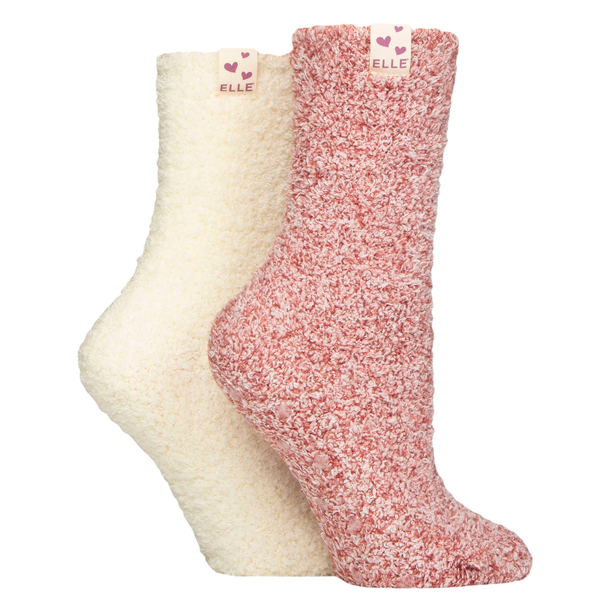 Elle 2 Pack Womens Two Tone Cosy Bed and Home Socks
