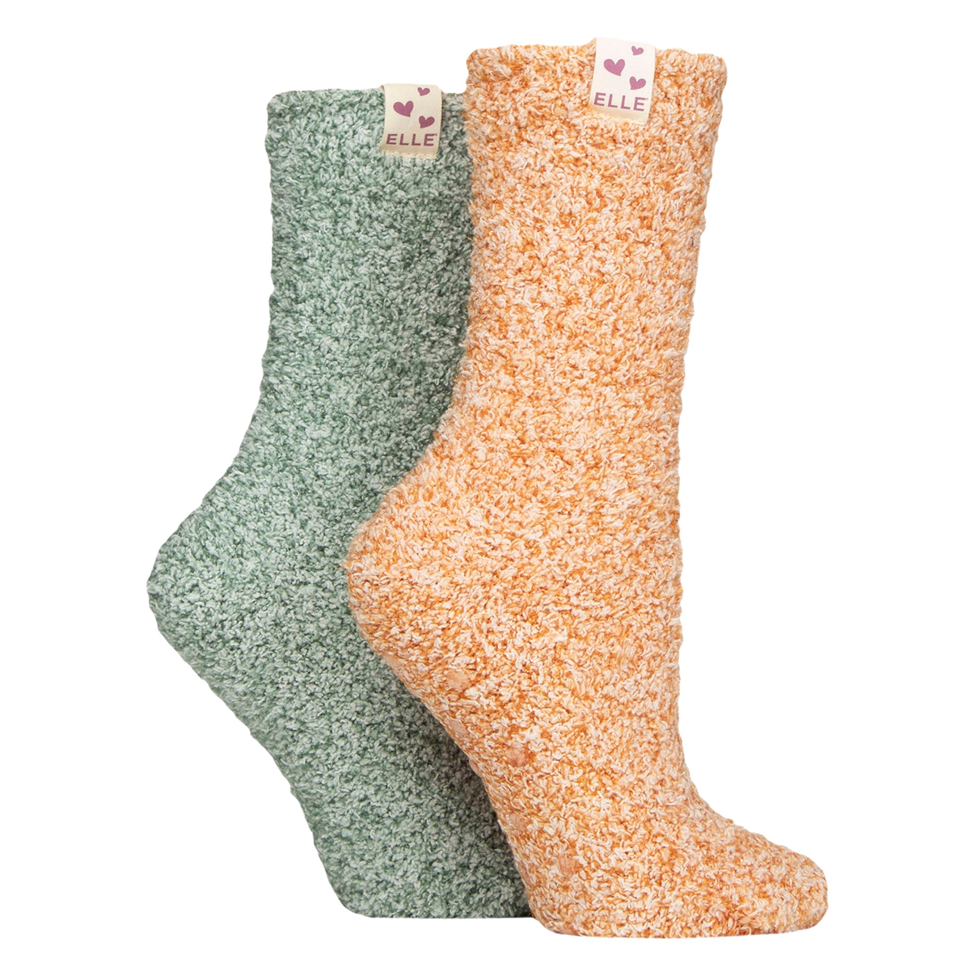 Elle 2 Pack Womens Two Tone Cosy Bed and Home Socks