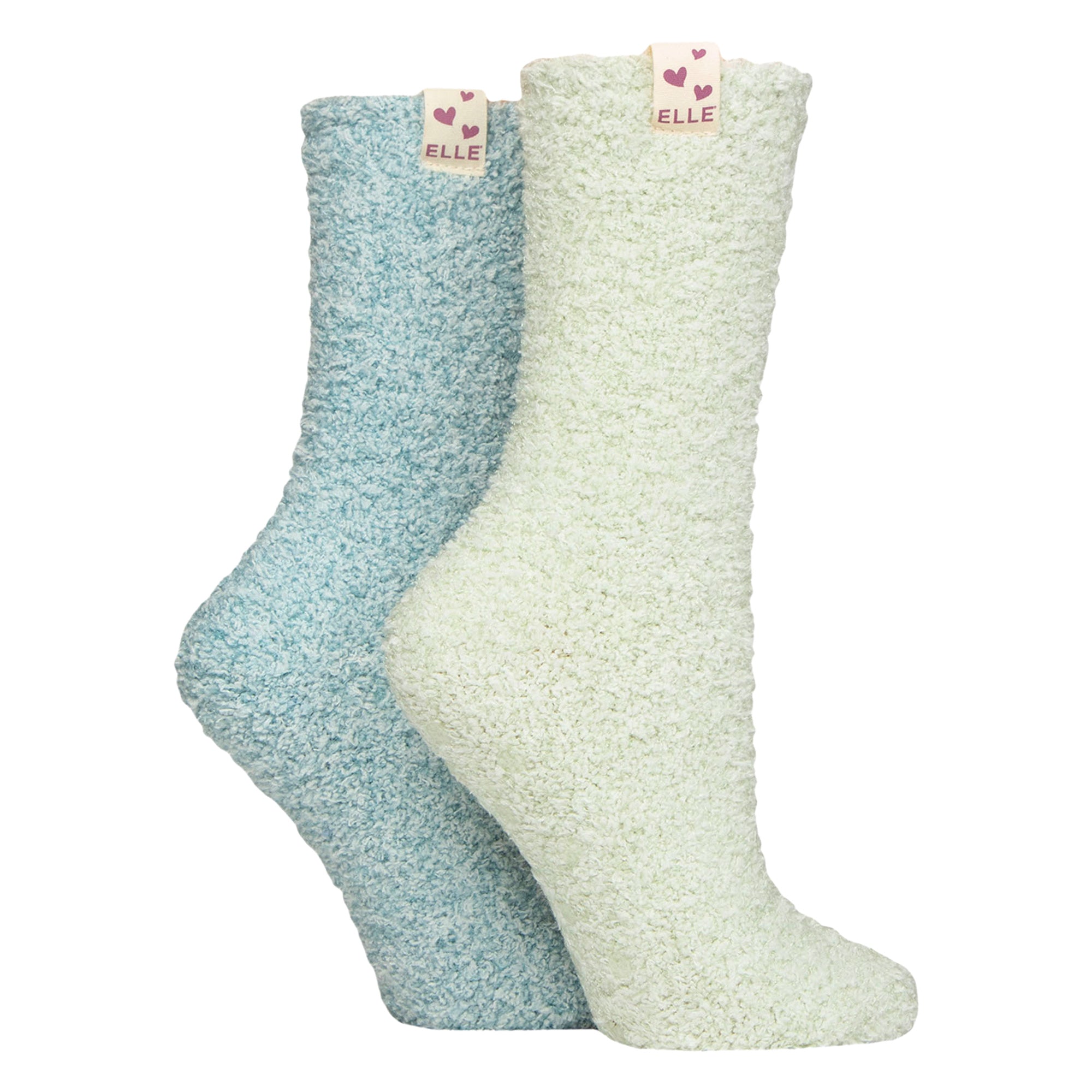 Elle 2 Pack Womens Two Tone Cosy Bed and Home Socks