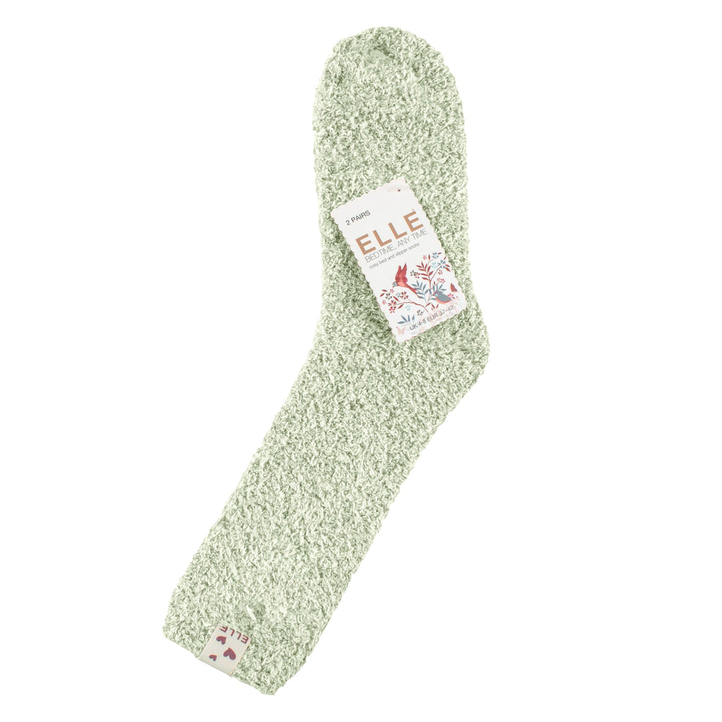 Elle 2 Pack Womens Two Tone Cosy Bed and Home Socks