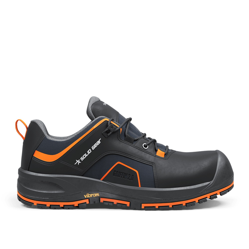 Solid Gear SG73003 Griffin 2 Low Safety Trainers Shoe Black / Orange