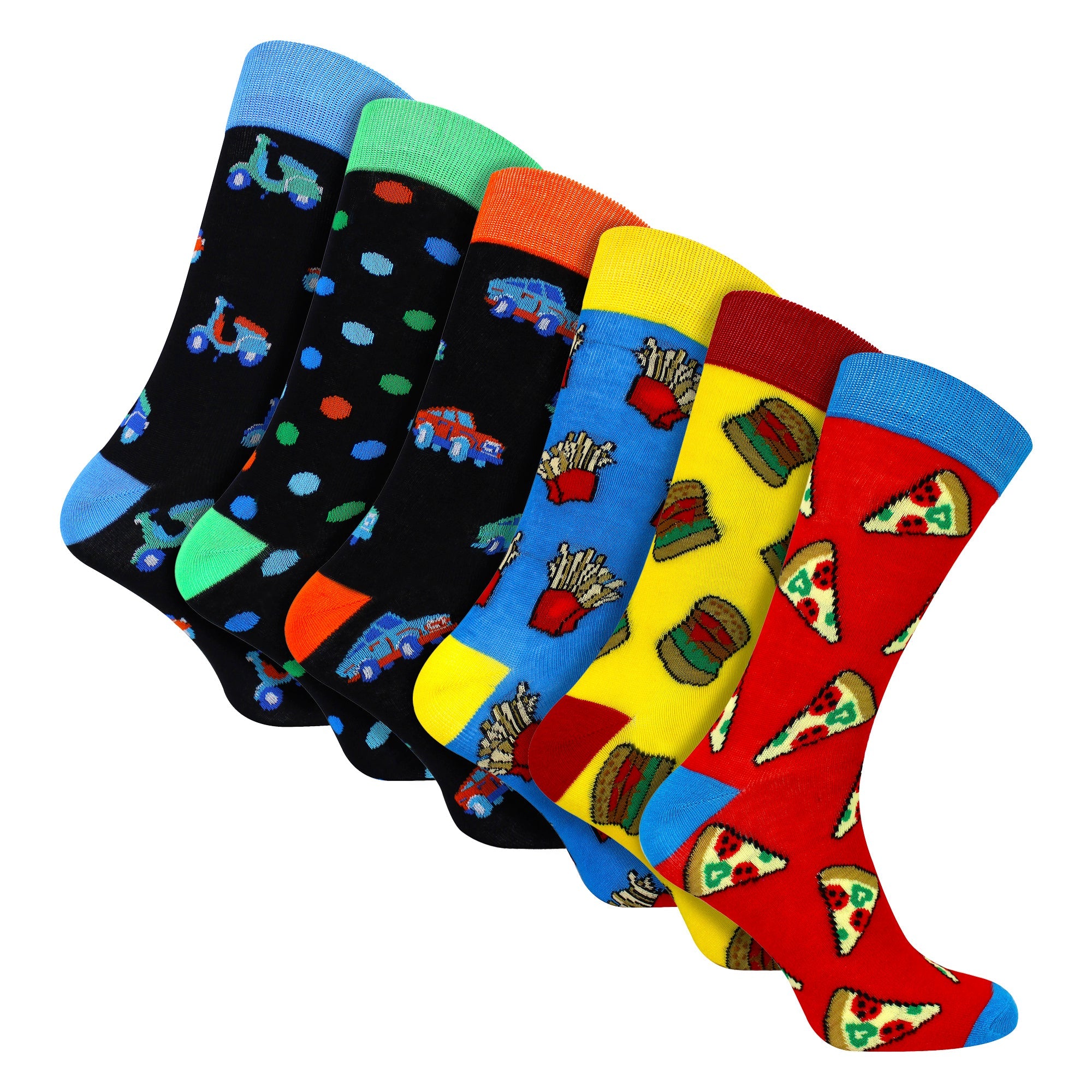 Sock Snob 6 Pack Mens Bamboo Design Socks - Soft Breathable Everyday Patterned Fit