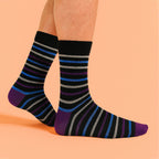 Sock Snob 6 Pack Mens Bamboo Design Socks - Soft Breathable Everyday Patterned Fit